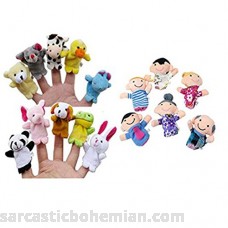 16PC Finger Puppets Bolayu 10 Animals 6 People Family Members Educational Toy B01LYJDVY8